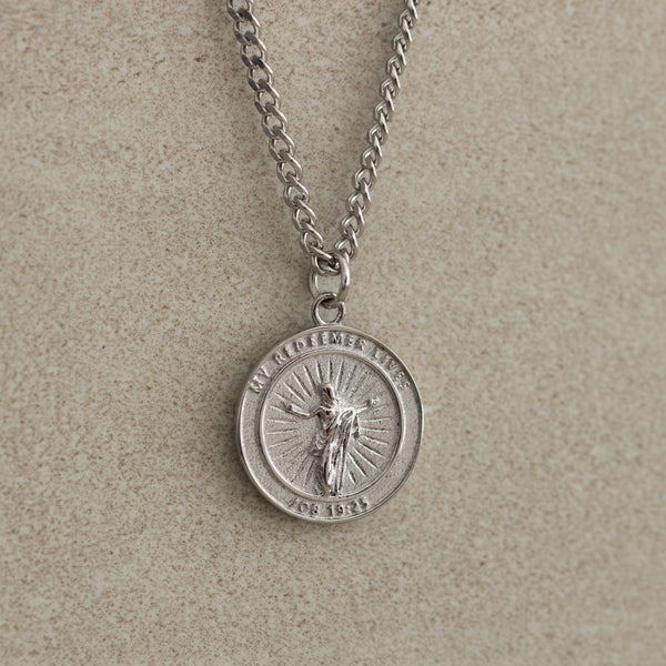 Silver My Redeemer Lives Necklace